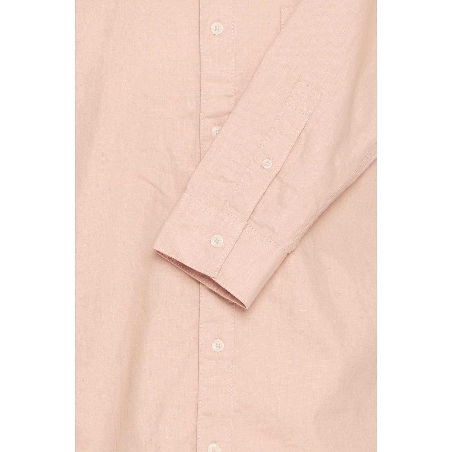 Blend linnen casual overhemd zalm