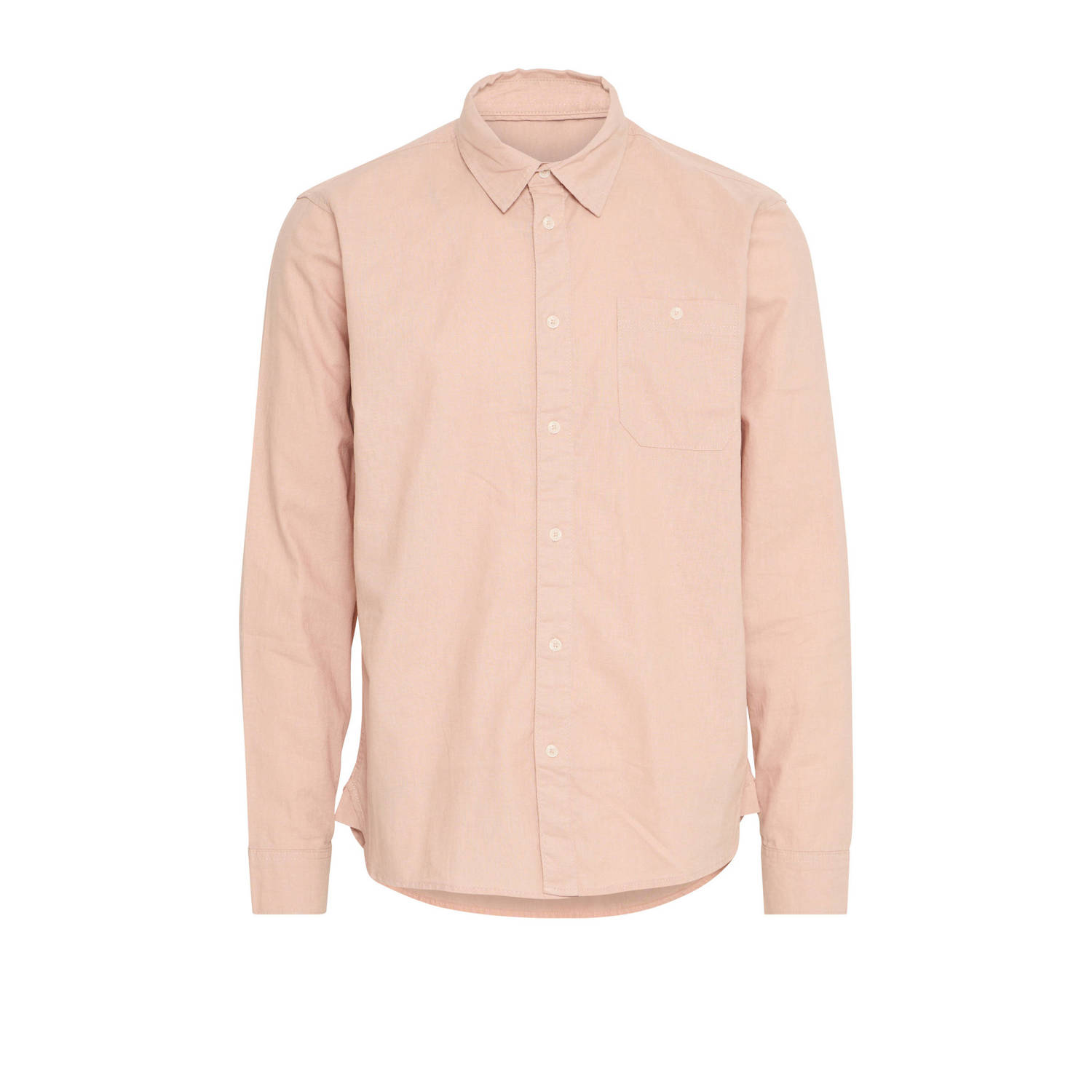 Blend linnen casual overhemd zalm