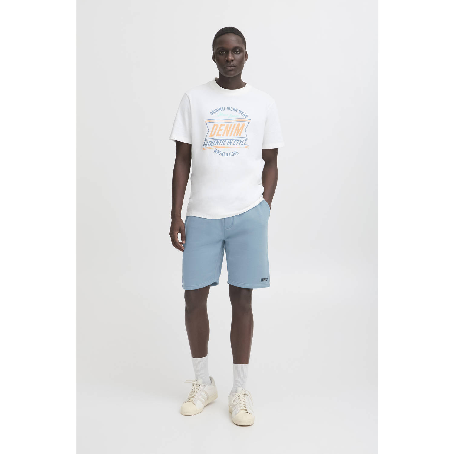 Blend regular sweatshort blauw