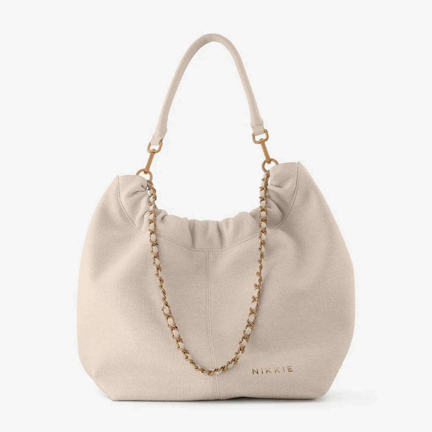 NIKKIE denim shopper Iseray beige