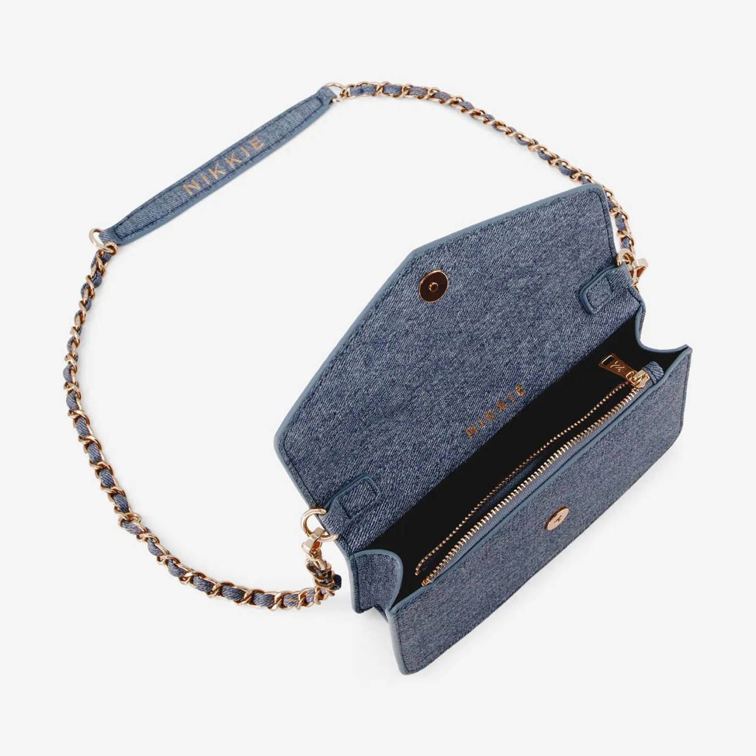 NIKKIE denim crossbody tas Daxing blauw