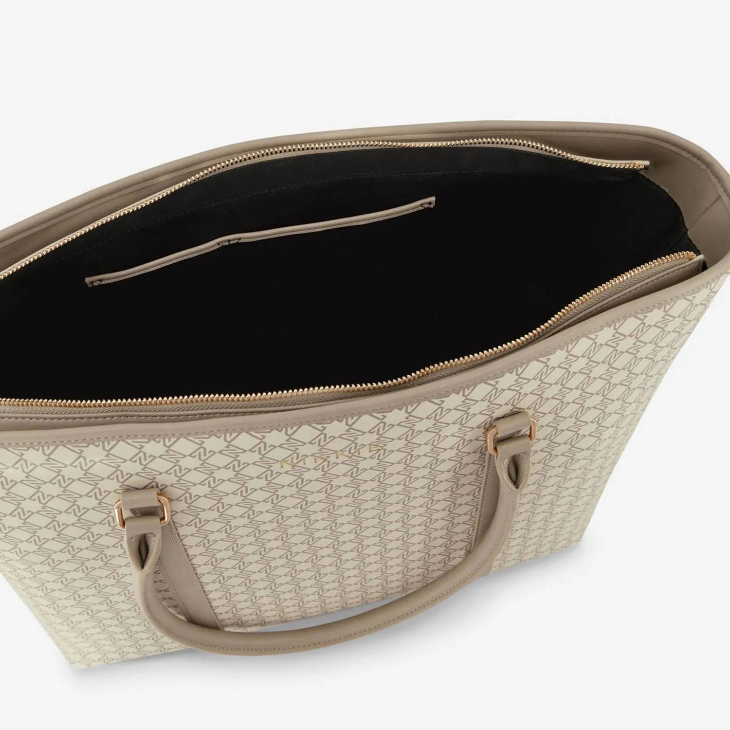 NIKKIE shopper met logoprint Alvin beige