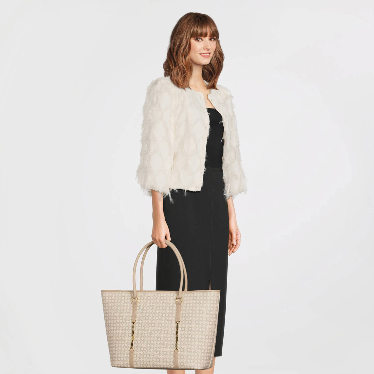NIKKIE shopper met logoprint Alvin beige