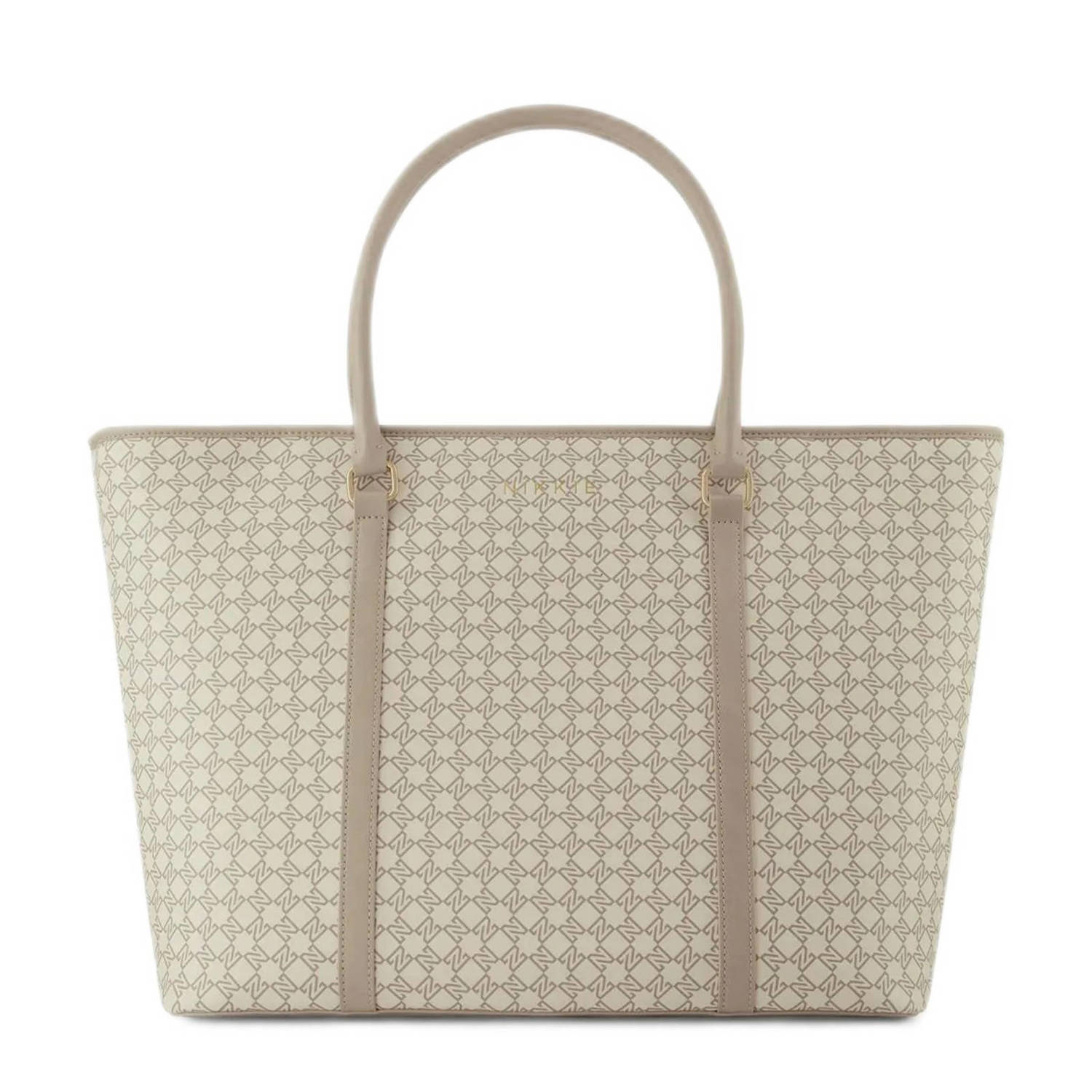 NIKKIE shopper met logoprint Alvin beige