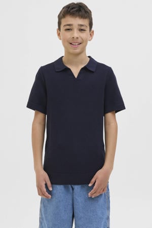 polo donkerblauw fijn gebreid
