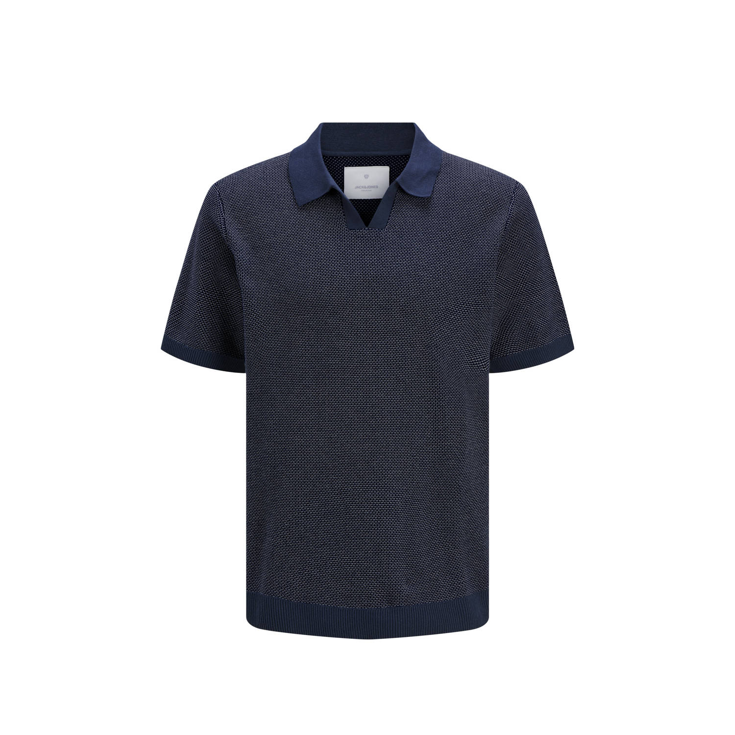 JACK & JONES JUNIOR polo donkerblauw fijn gebreid