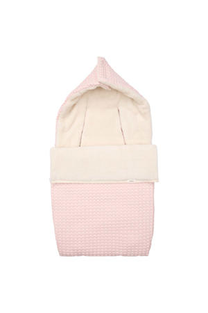 gevoerde autostoel voetenzak Oslo teddy/wafel cotton candy