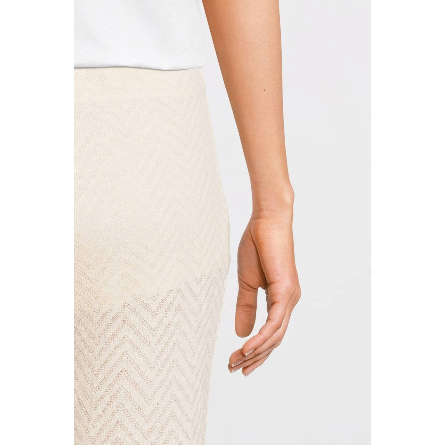 anytime crochet flared broek off-white