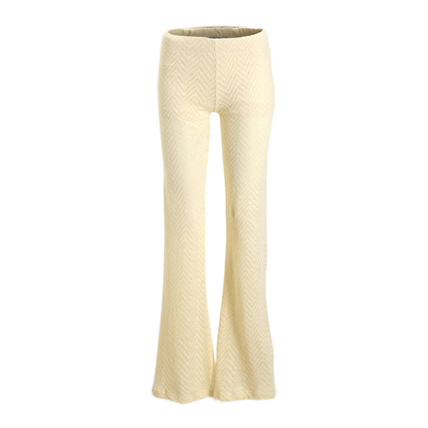Anytime crochet flared broek off-white
