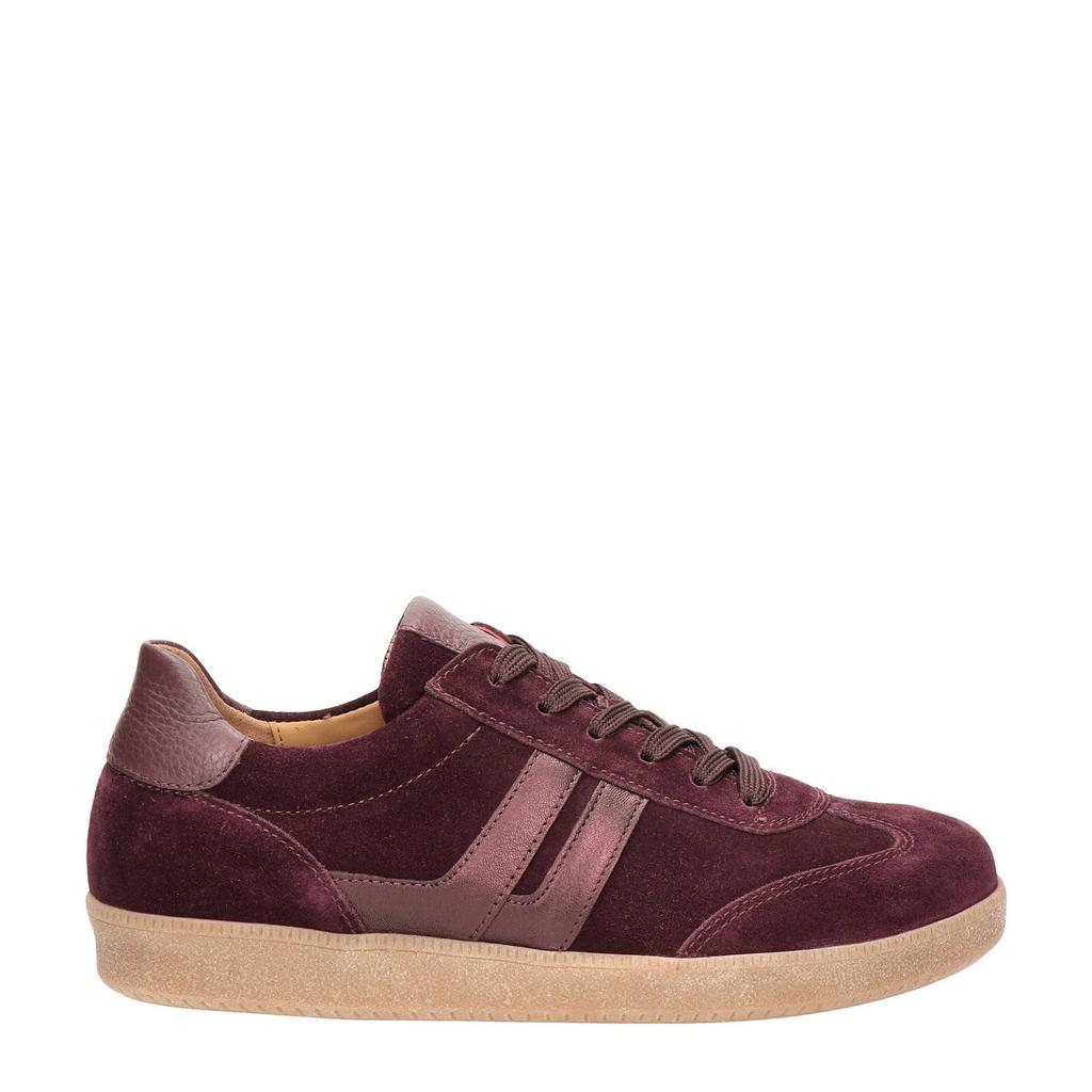 Bordeaux dames Gabor suède sneakers met veters