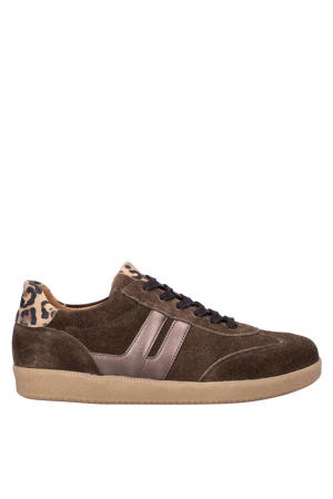 suède sneakers bruin/panter