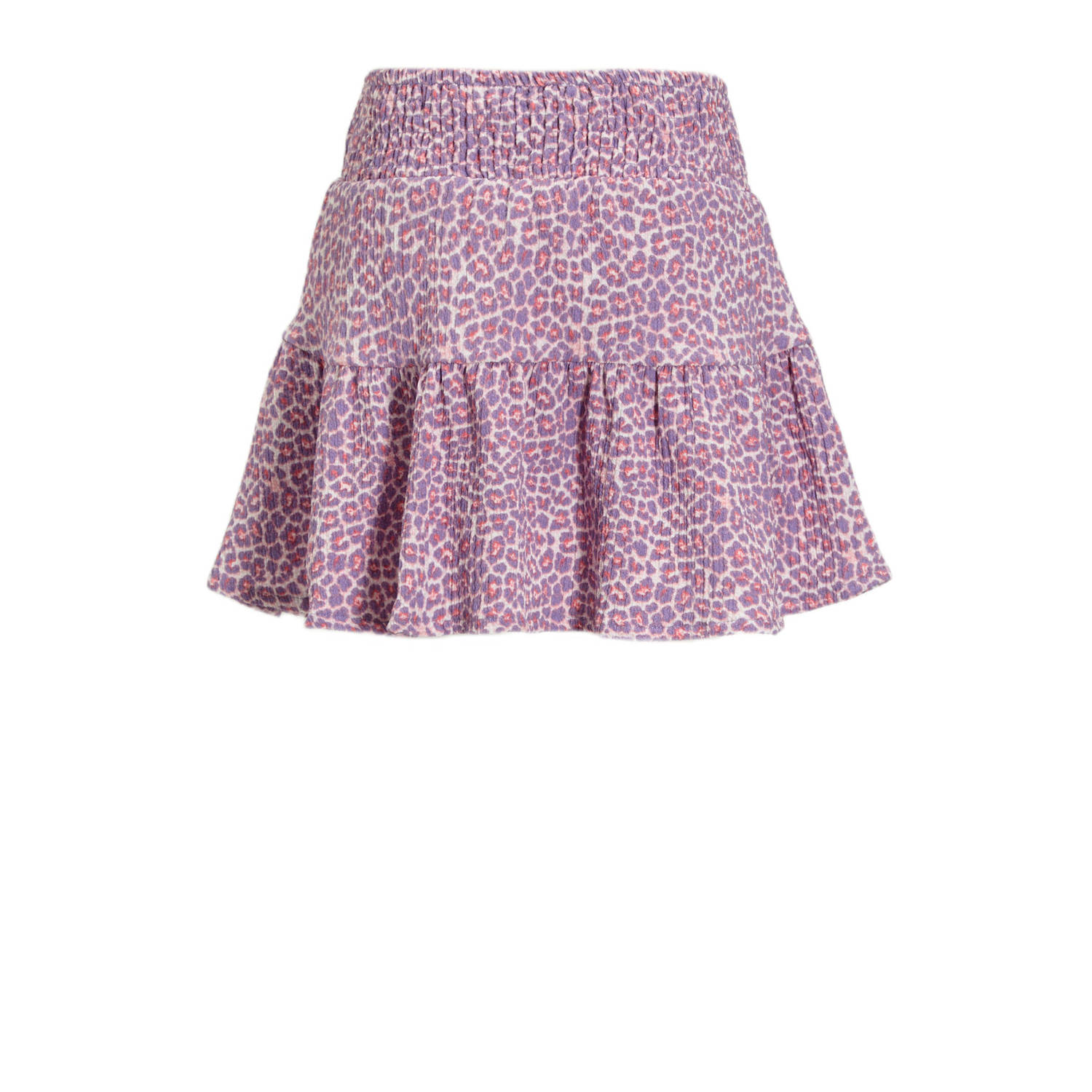 anytime crinkle skort panterprint roze