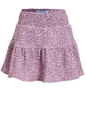 crinkle skort panterprint roze