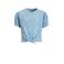 Anytime crinkle top met bloemenprint lichtblauw