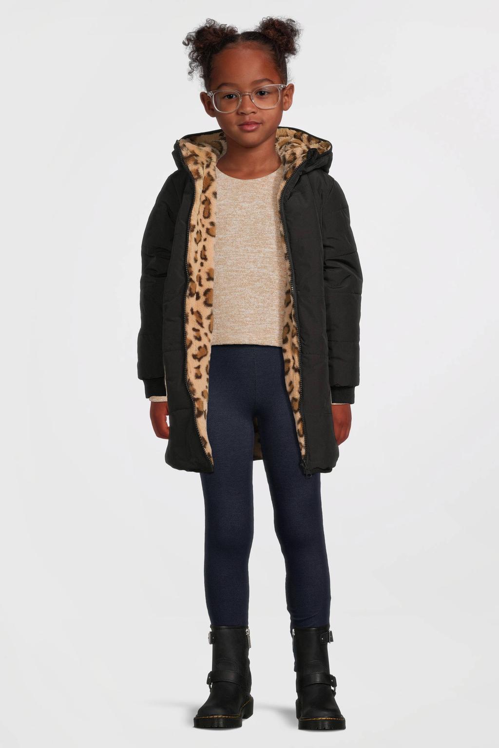 Donkerblauwe meisjes Anytime look legging van katoen met elastische tailleband en effen
