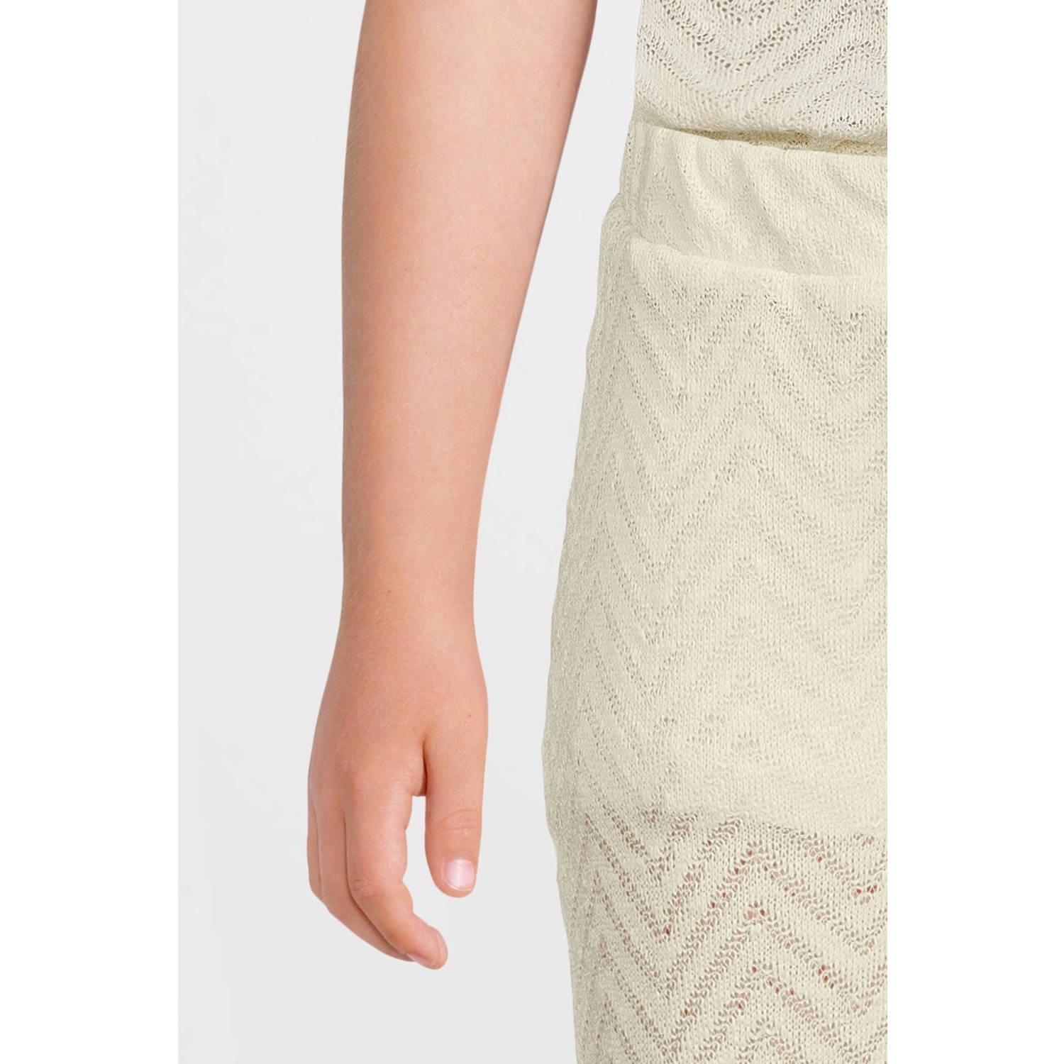 anytime crochet flared broek off-white