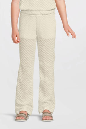 crochet flared broek off-white