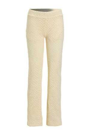 crochet flared broek off-white