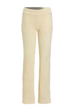 crochet flared broek off-white