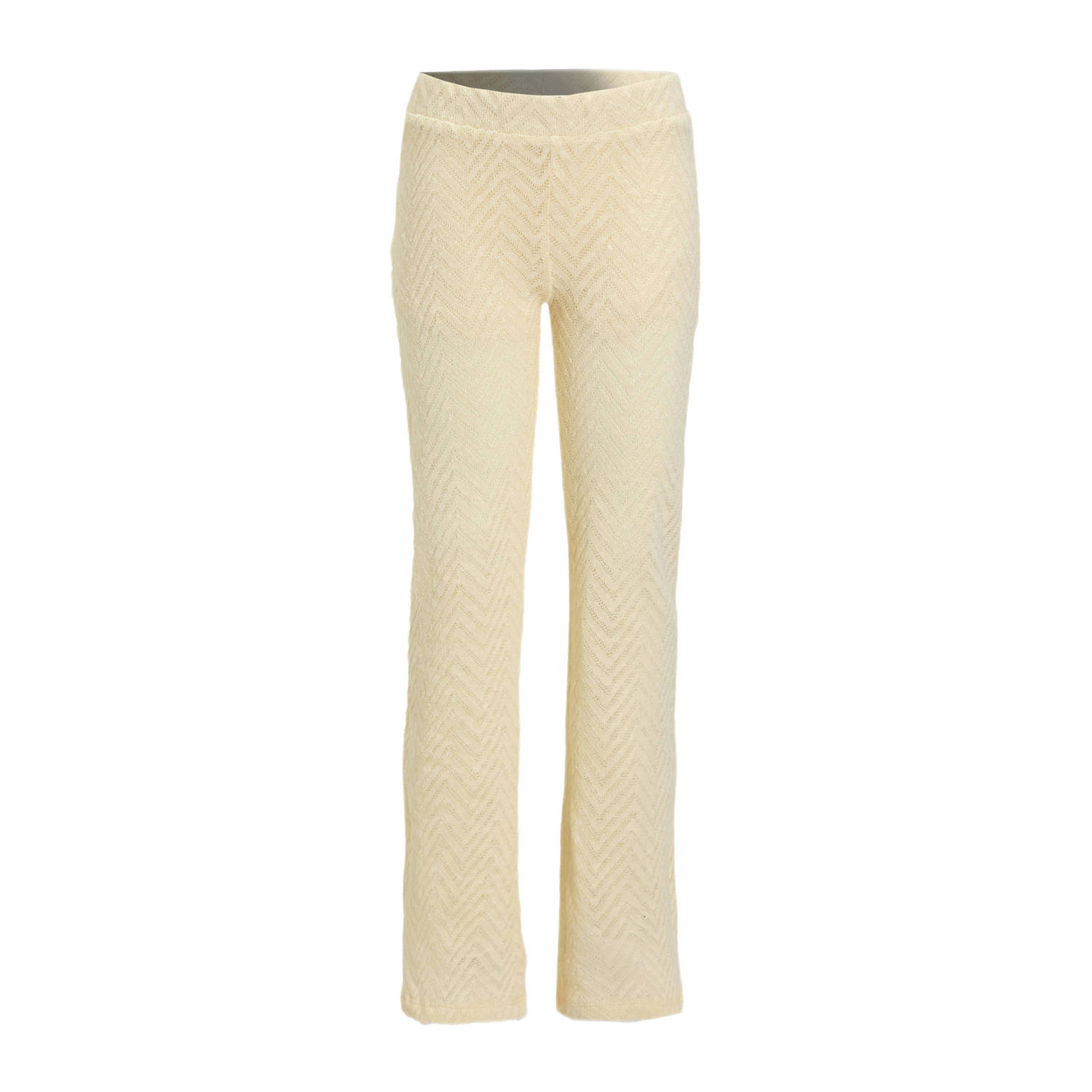 Anytime crochet flared broek off-white