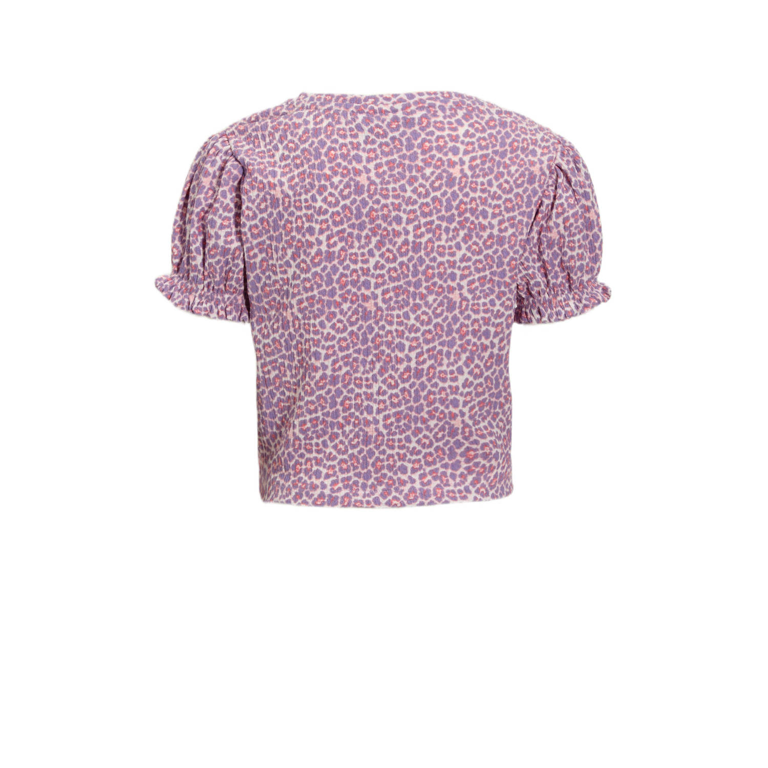 anytime crinkle top met panterprint roze