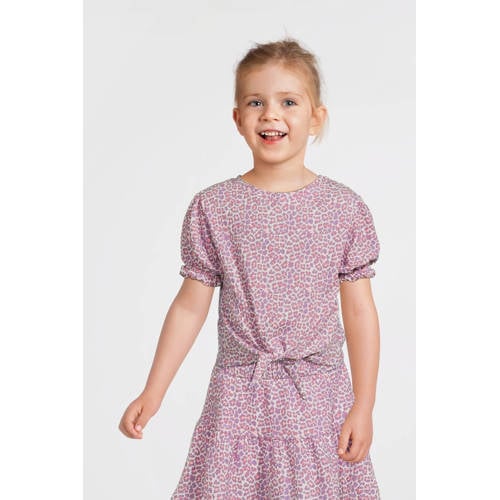 anytime crinkle top met panterprint roze afbeelding