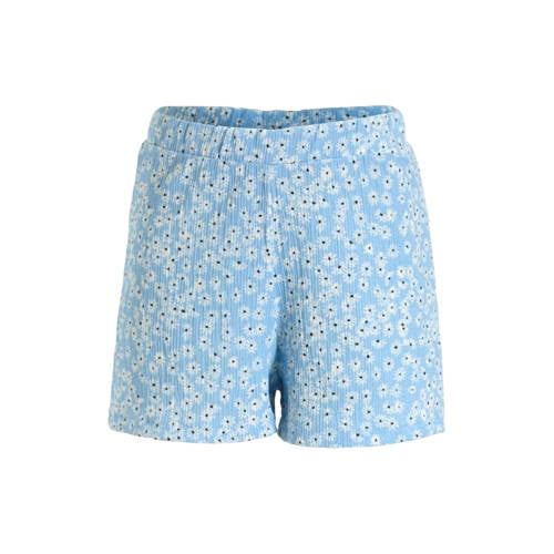 anytime crinkle short bloemenprint lichtblauw afbeelding
