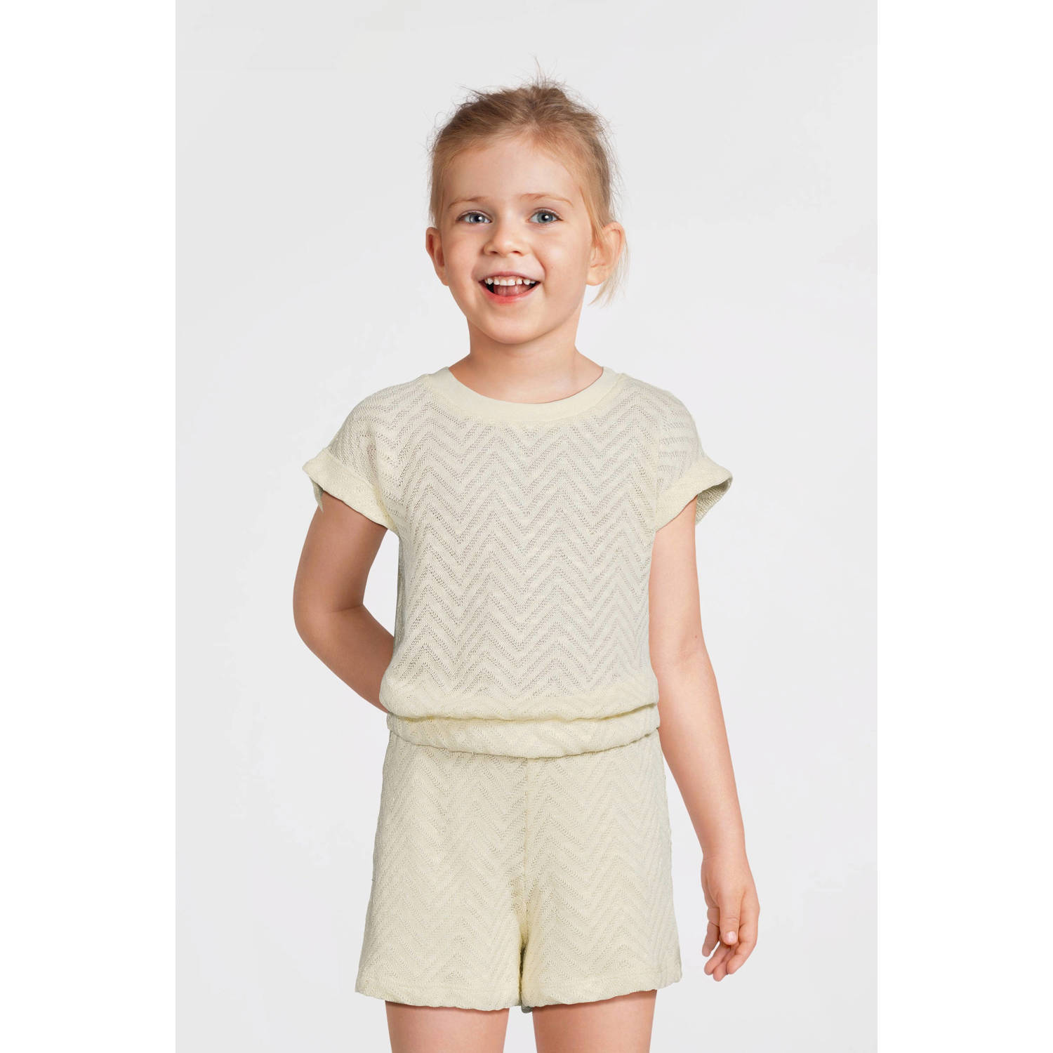 anytime crochet mouwloze top off-white