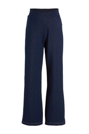 denim look wide leg donkerblauw