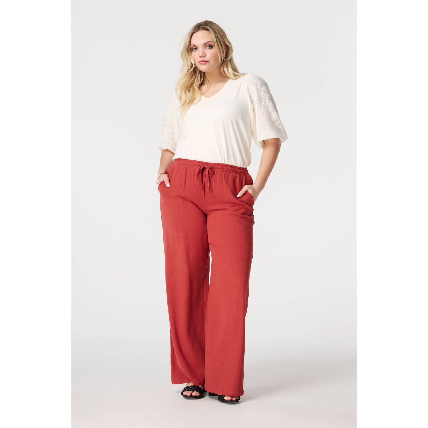 MS Mode top ecru broderie