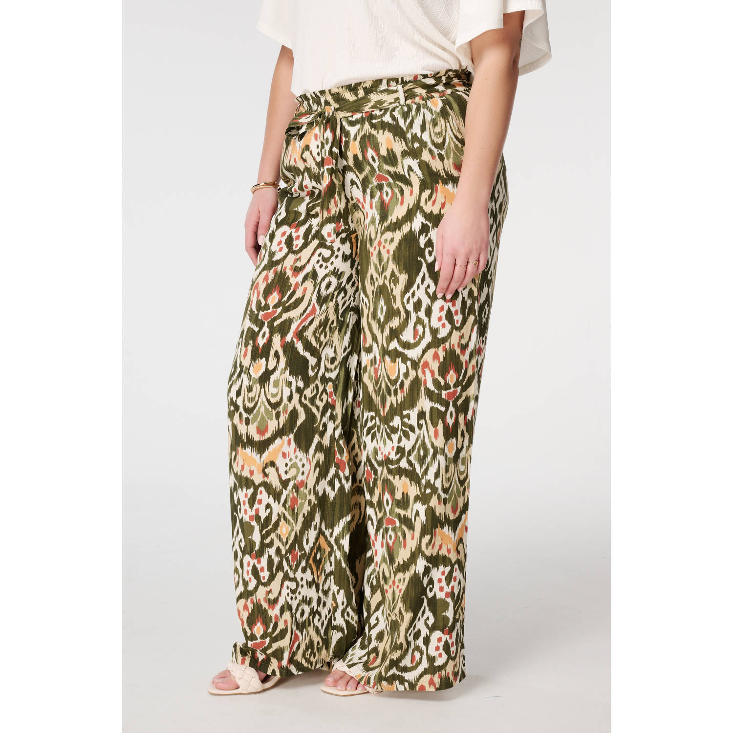 MS Mode regular waist broek groen