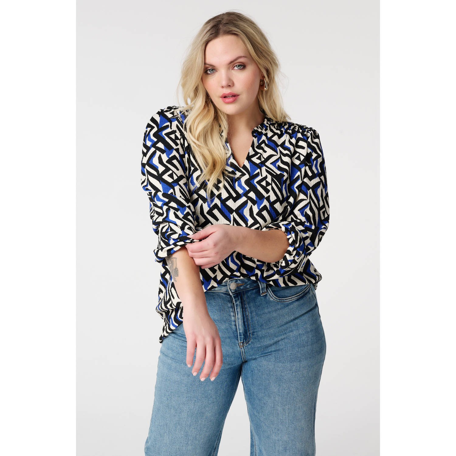 MS Mode blousetop blauw