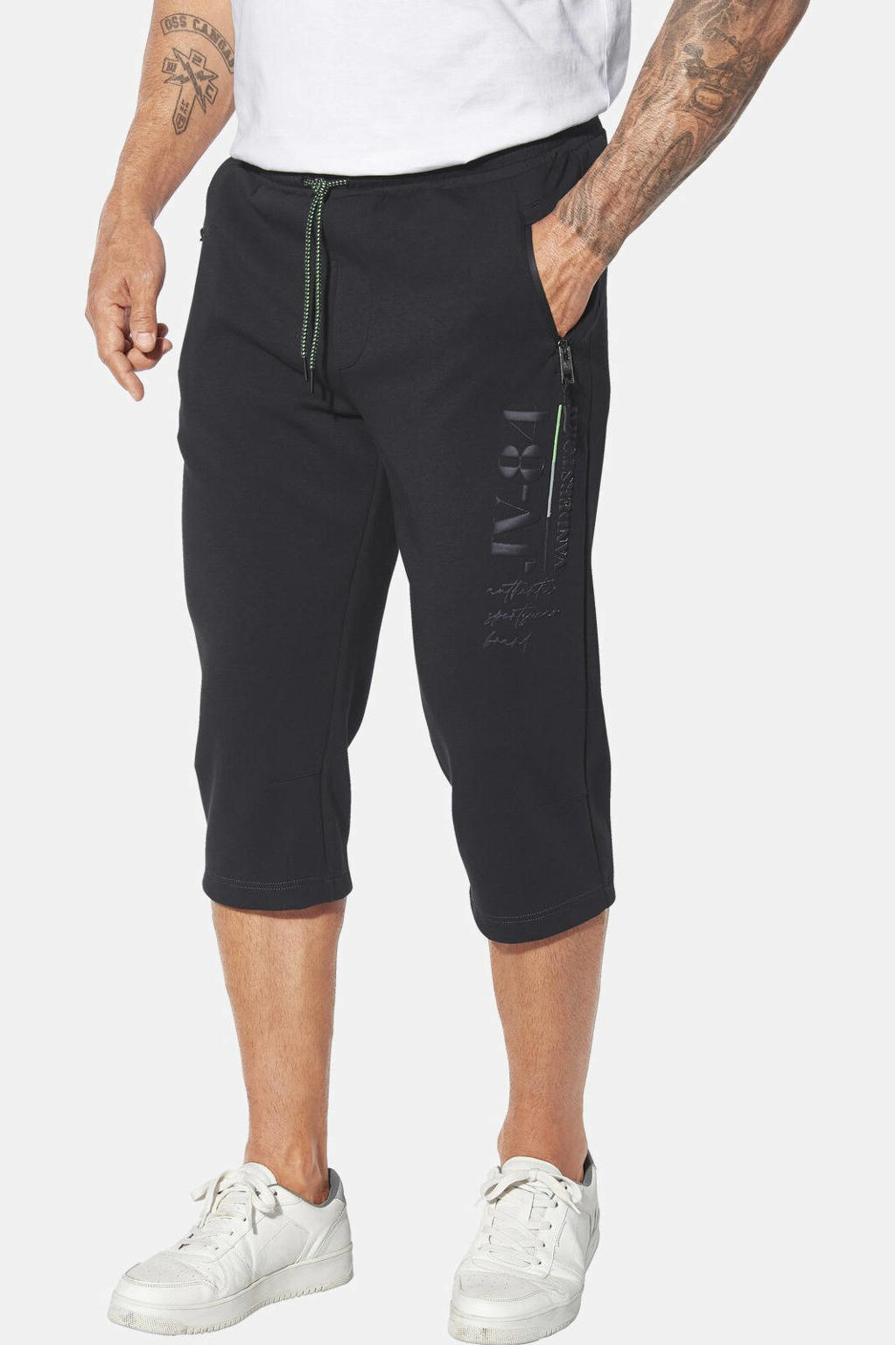 Jan Vanderstorm Plus Size sportcapri Alfvald - zwart