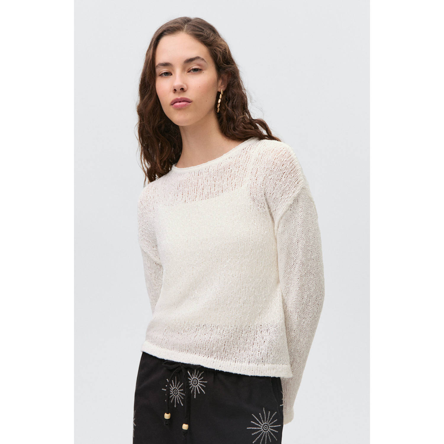 MANGO TEEN gebreide trui wit