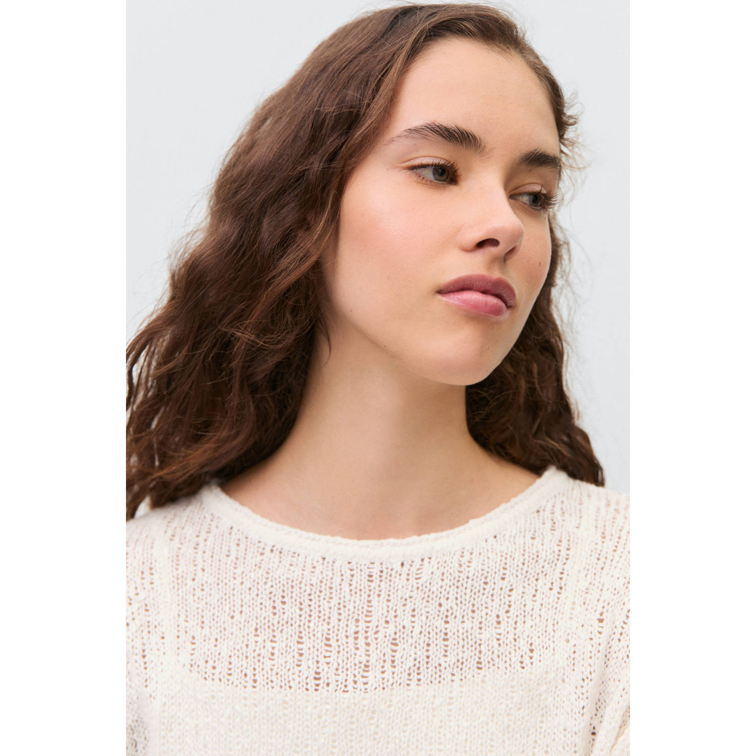 MANGO TEEN gebreide trui wit