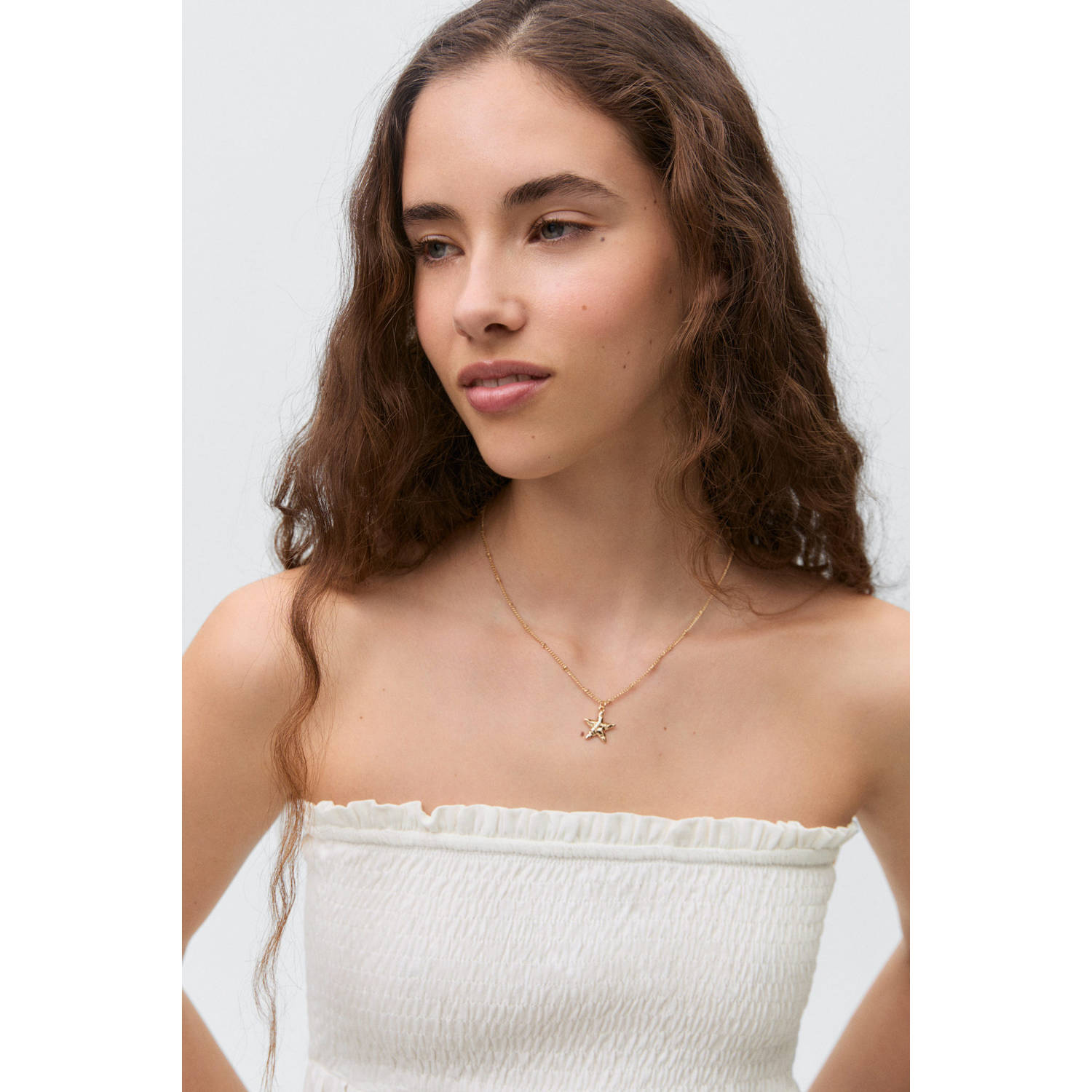 MANGO TEEN strapless top wit broderie