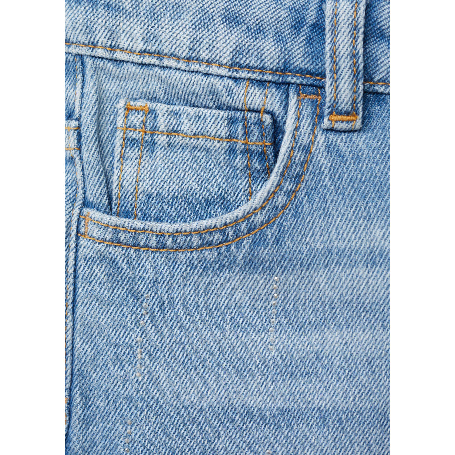 Mango Kids high waist mom jeans medium blue denim