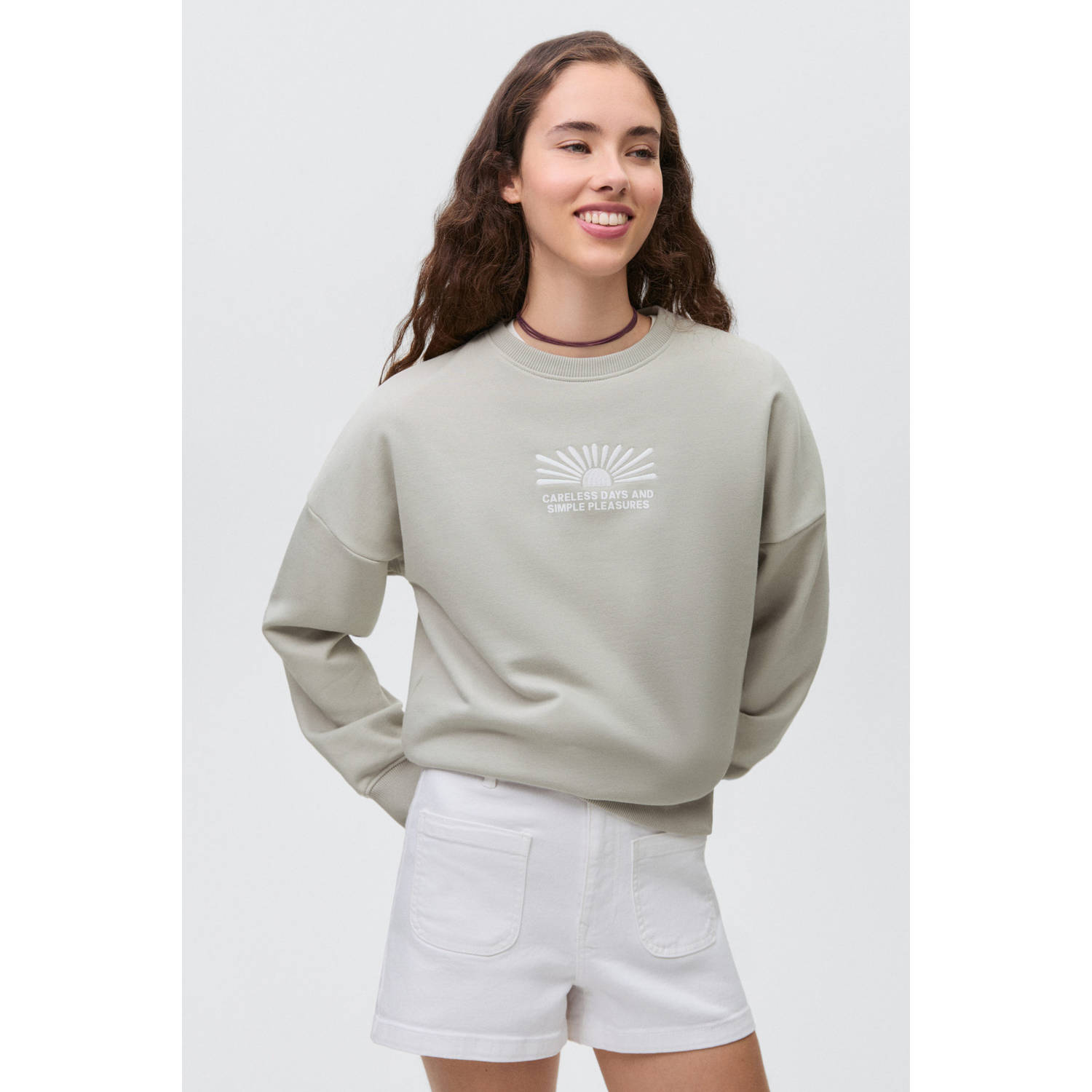 MANGO TEEN sweater lichtgrijs