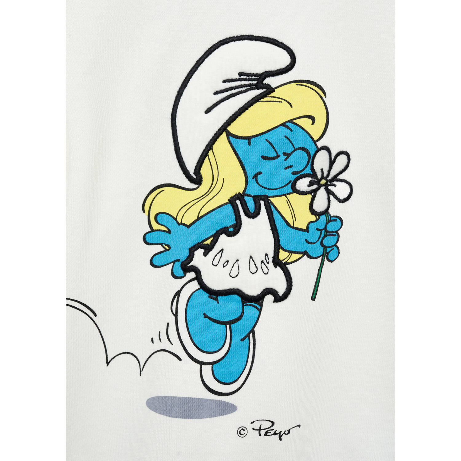 Mango Kids Smurfen sweater wit