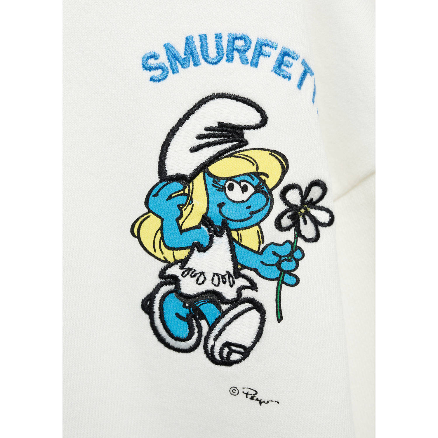 Mango Kids Smurfen sweater wit