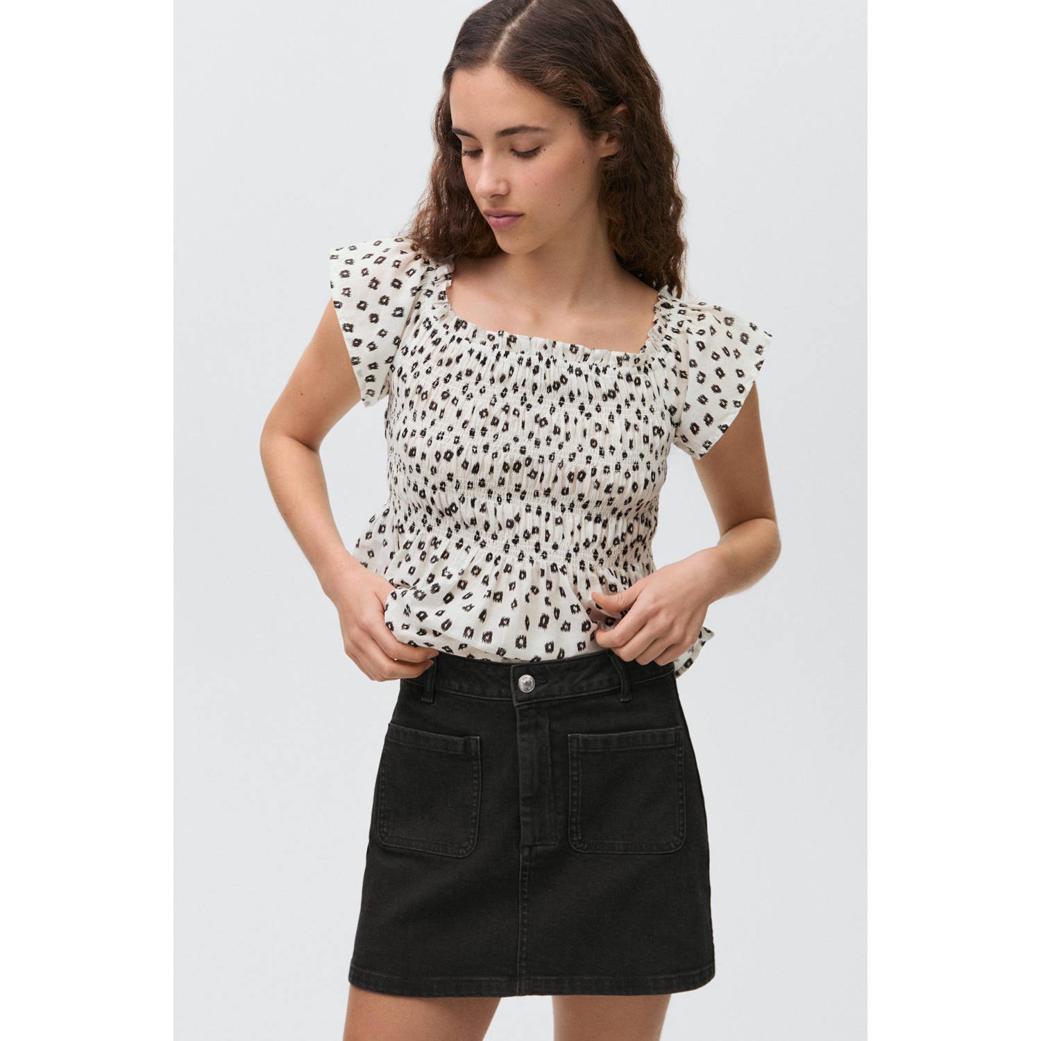 MANGO TEEN spijkerrok black denim
