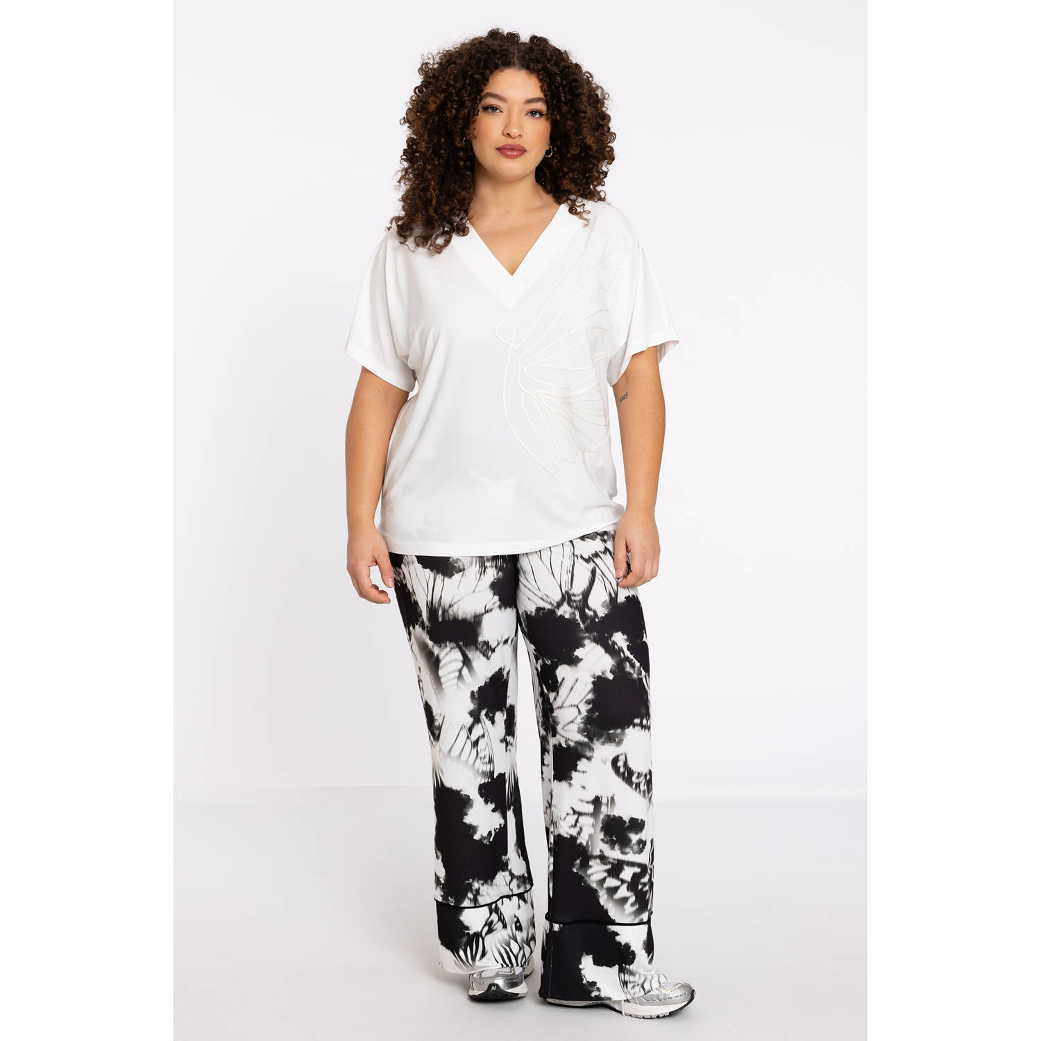 YOEK x Hannelore wide leg high waist broek zwart