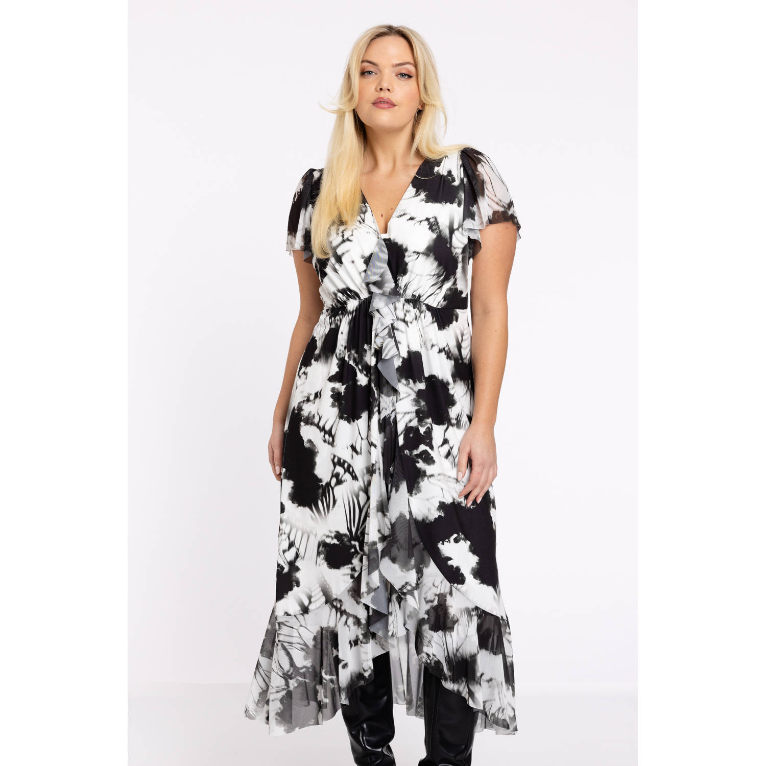 YOEK x Hannelore midi jurk zwart