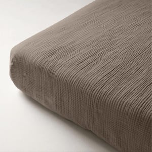 mousseline hoeslaken taupe