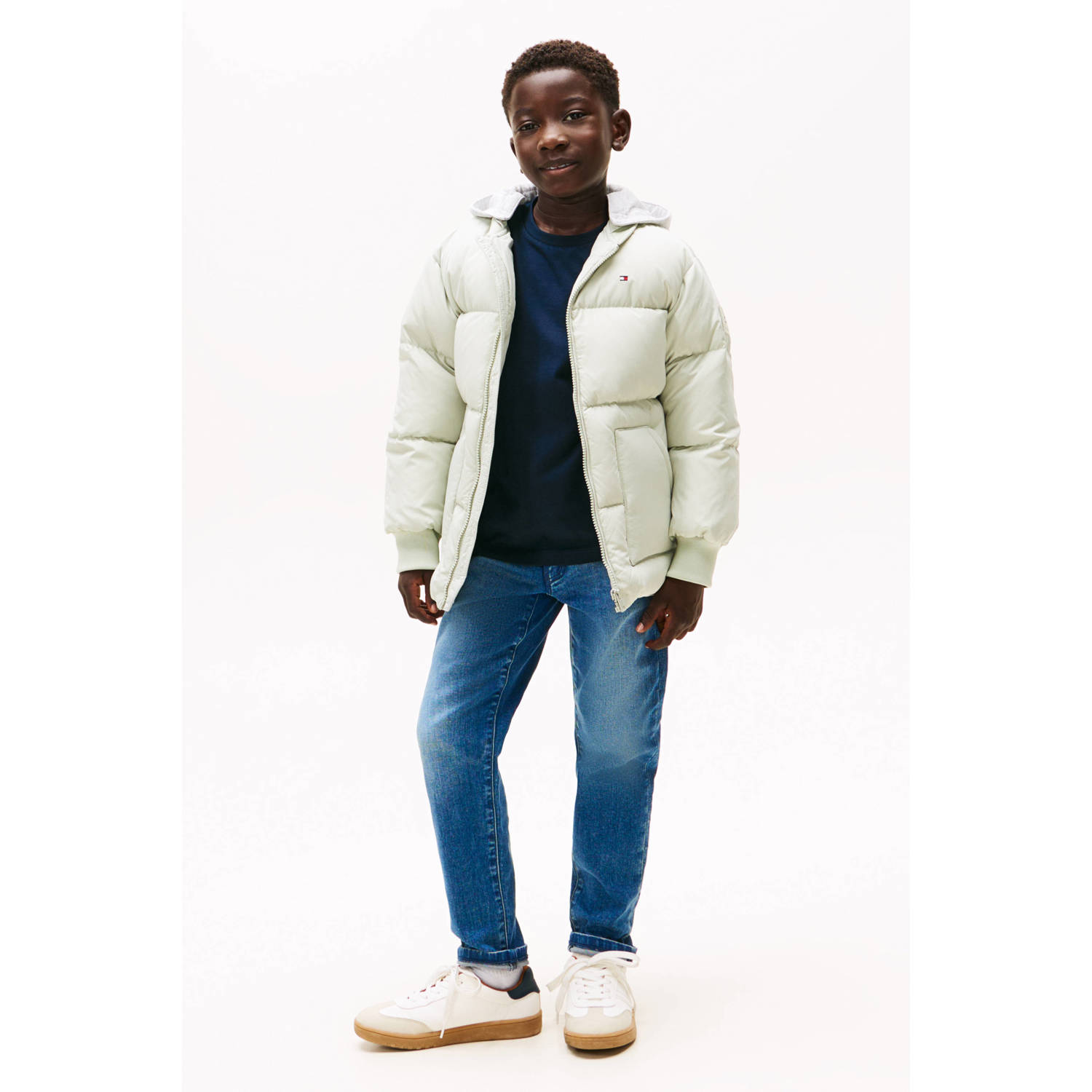 Tommy Hilfiger gewatteerde jas lichtgroen