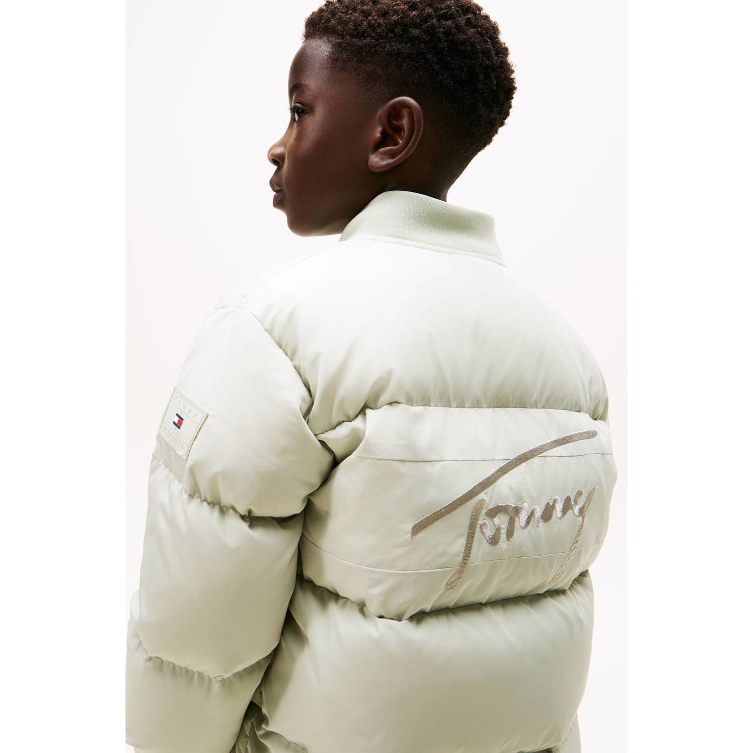 Tommy Hilfiger gewatteerde jas lichtgroen