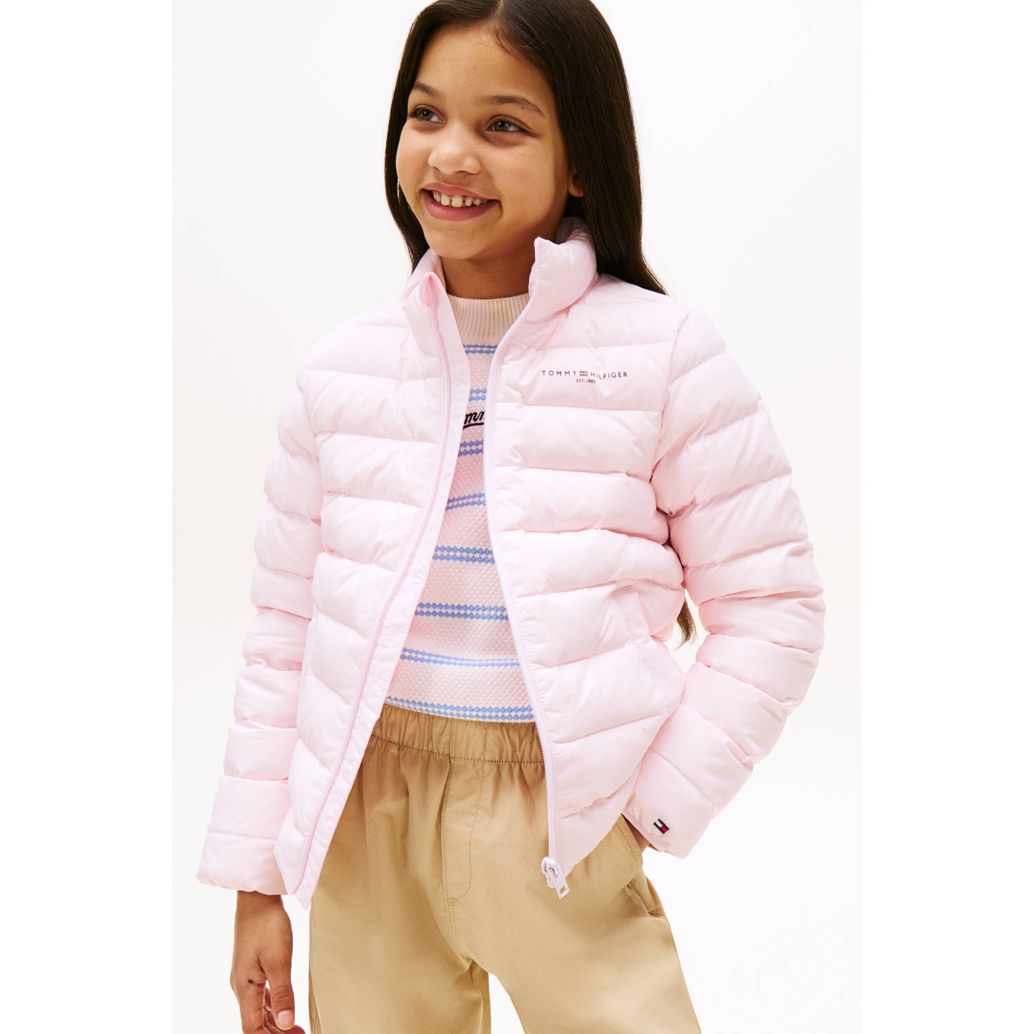 Tommy Hilfiger gewatteerde jas roze