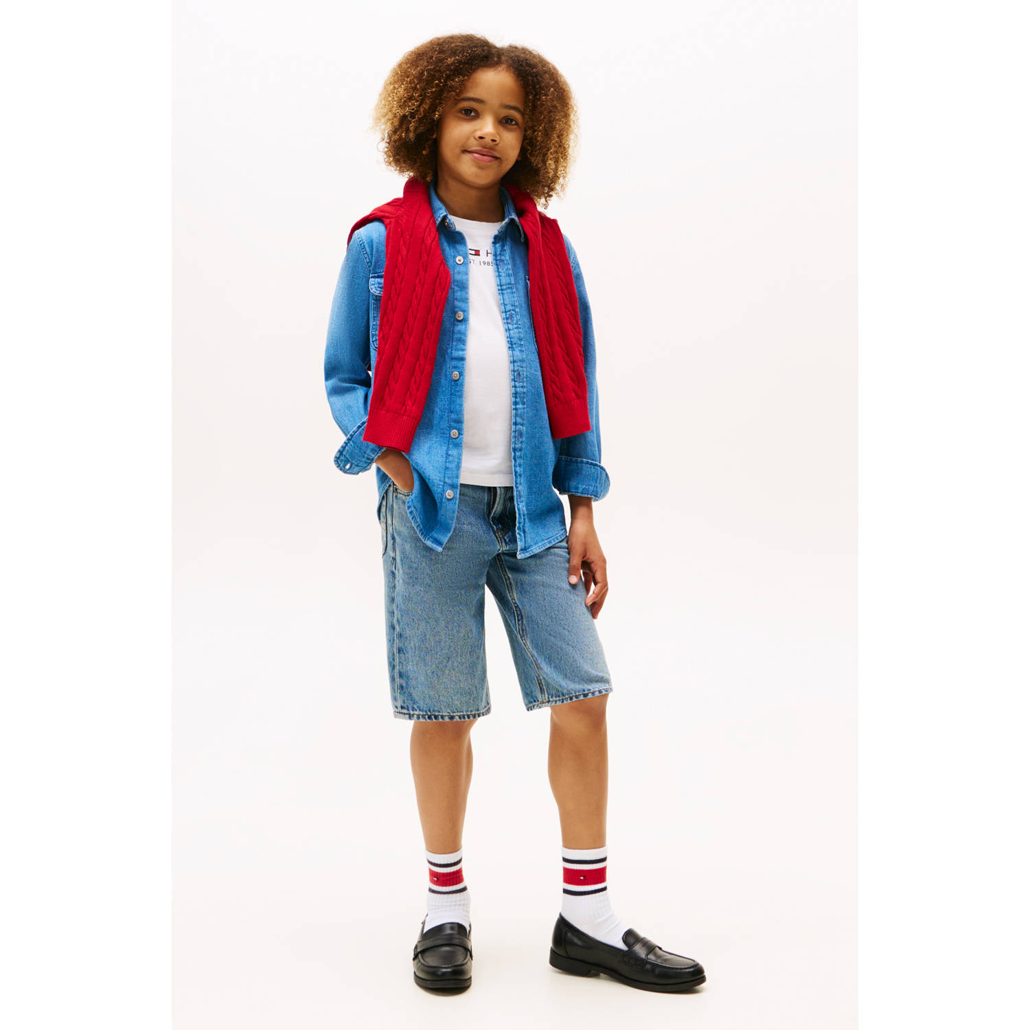 Tommy Hilfiger overhemd medium blue denim
