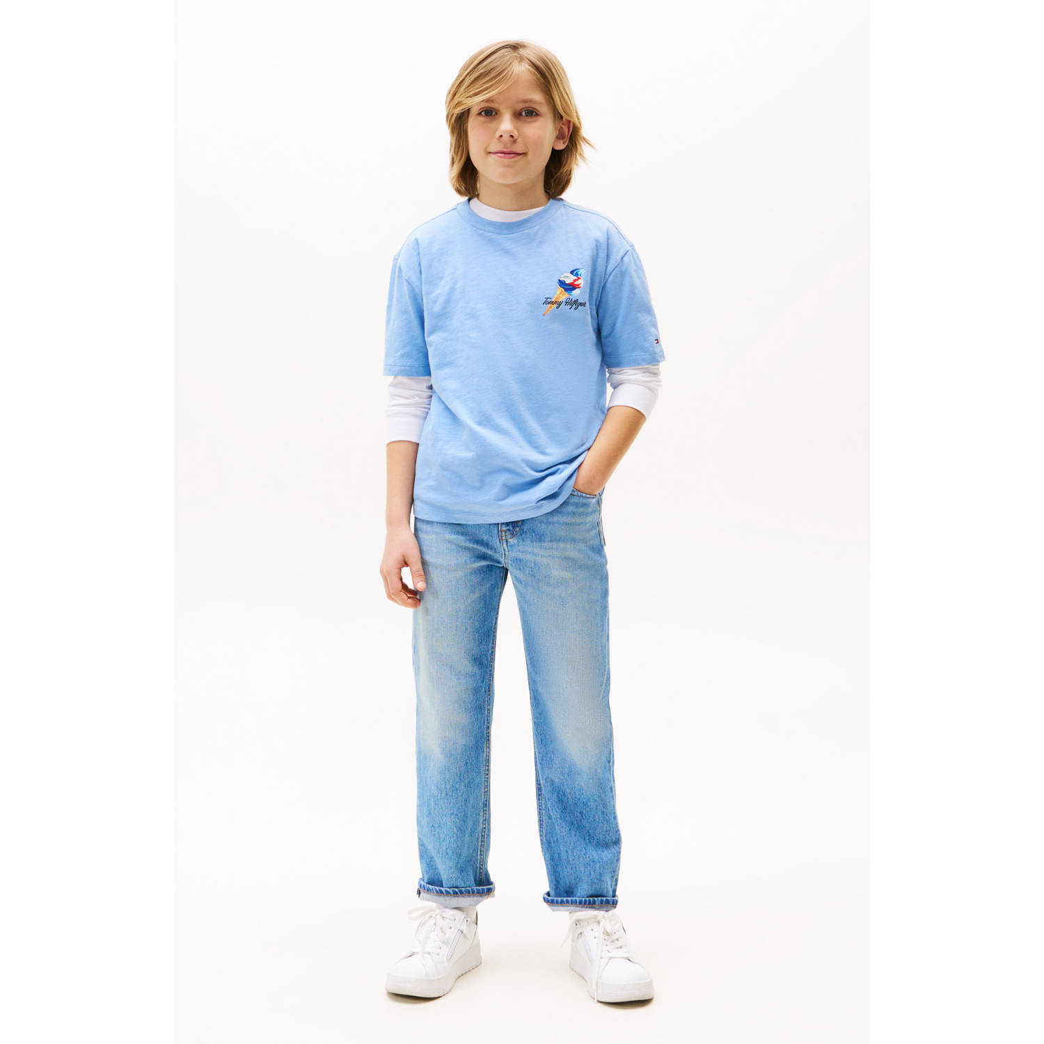 Tommy Hilfiger waist loose fit jeans light blue denim