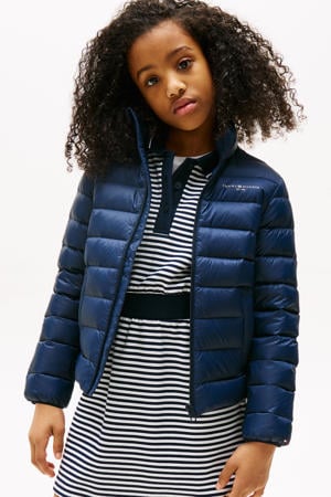 gewatteerde jas blauw